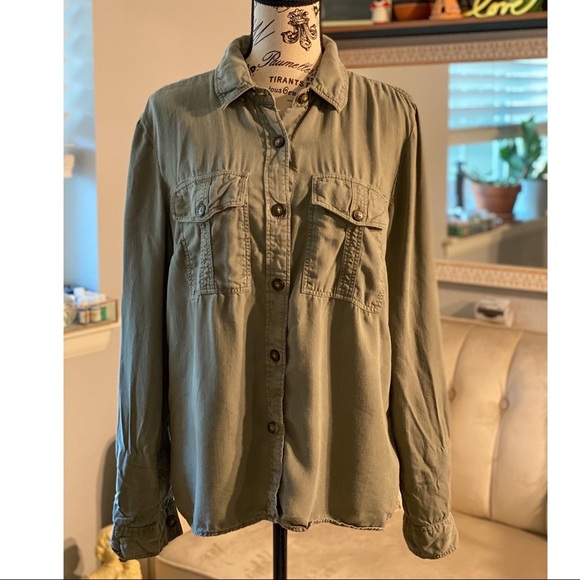 Topshop Pocket Detail Button Down Shirt - size US 10 - Picture 3 of 7